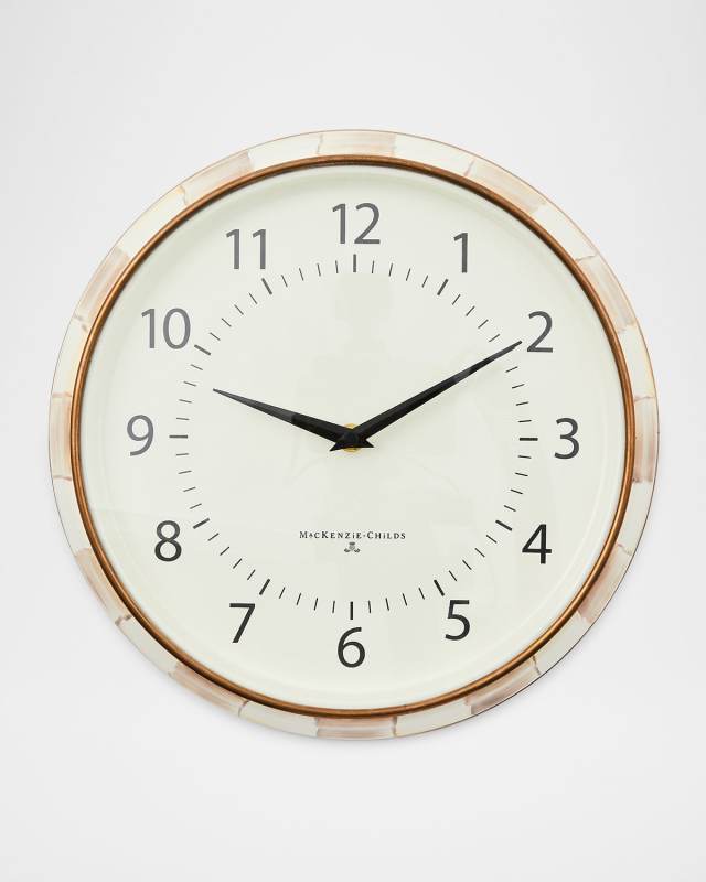 Mocha Check School Clock